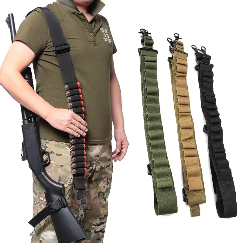 Hunting 15 Rounds Ammo Shell Holder Belt Rifle Hunting Shooting Bullet Cartridges Holster Shoulder Strap Hunting Equipment