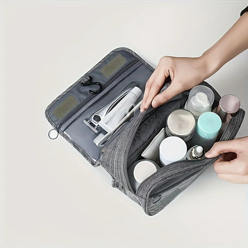 Oxford-Stoff Herren Business Tragbare Aufbewahrungstasche Toilettenartikel-Organizer Damen Kosmetiktasche Wasserdichte Hängende Reise-Waschtasche – Detail 9