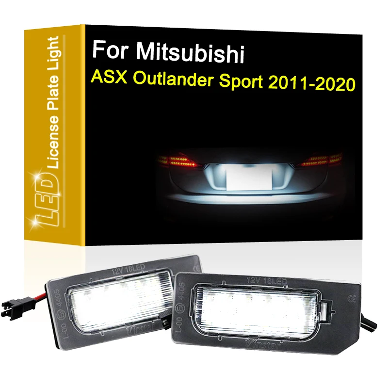 12V Led Kentekenverlichting Voor Mitsubishi Asx Outlander Sport 2011-2020 Wit Kentekenverlichting Montage