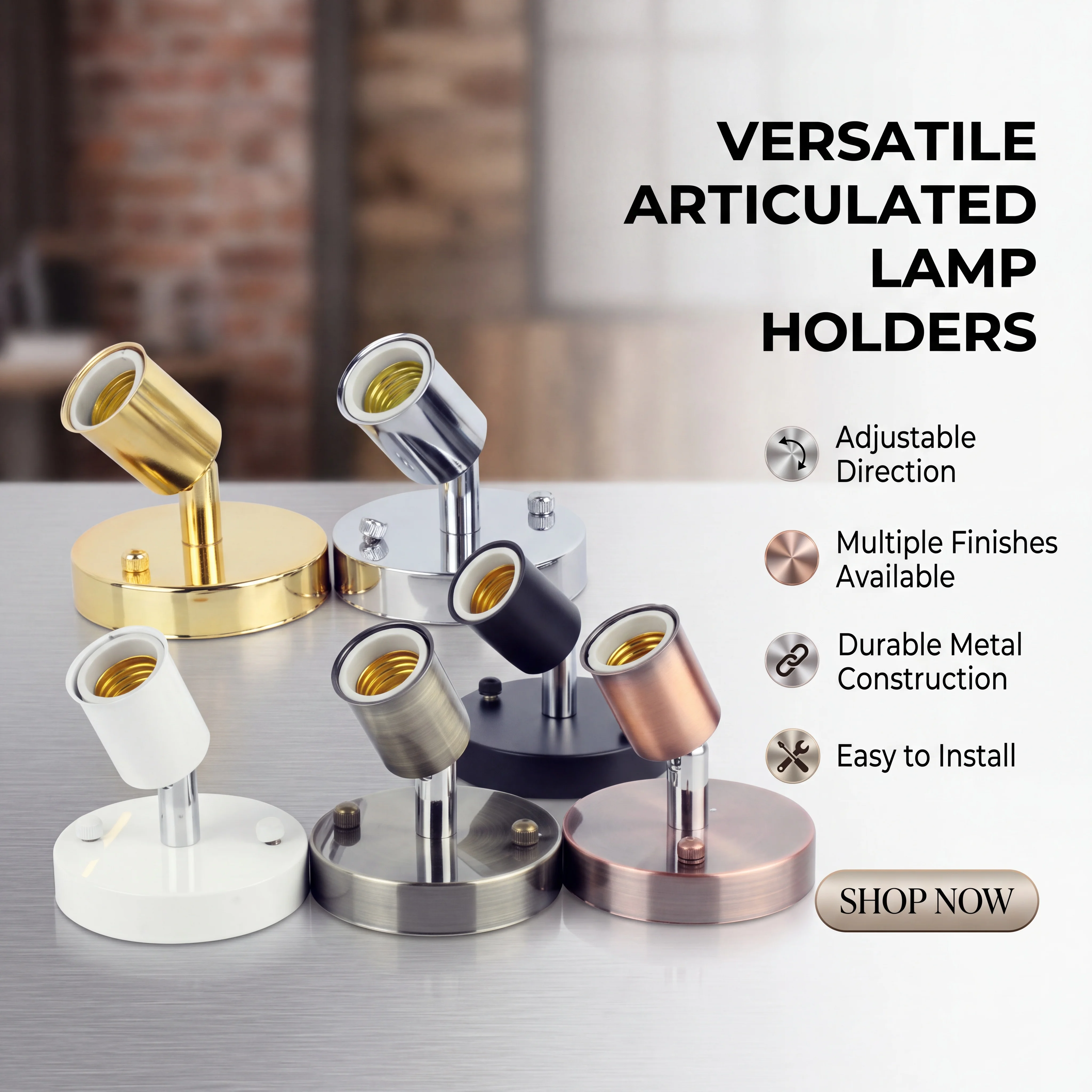 JOYINLED E27 1PC Multi-Color Wall Lamp Base Light Socket Adjustable Antique Sconce for Bedroom Living Room Hallway Home Decor