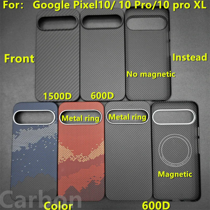 

Магнитный чехол MagSafe для Google Pixel 10 Pro/10 pro XL, арамидный чехол из углеродного волокна Google Pixel 10, ультратонкий легкий чехол из волокна
