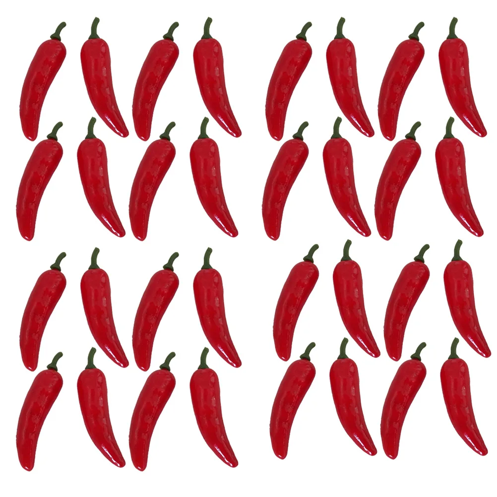 

60pcs Simulated Chili Peppers Artificial Vegetables Props for Photography Montessori Education Display