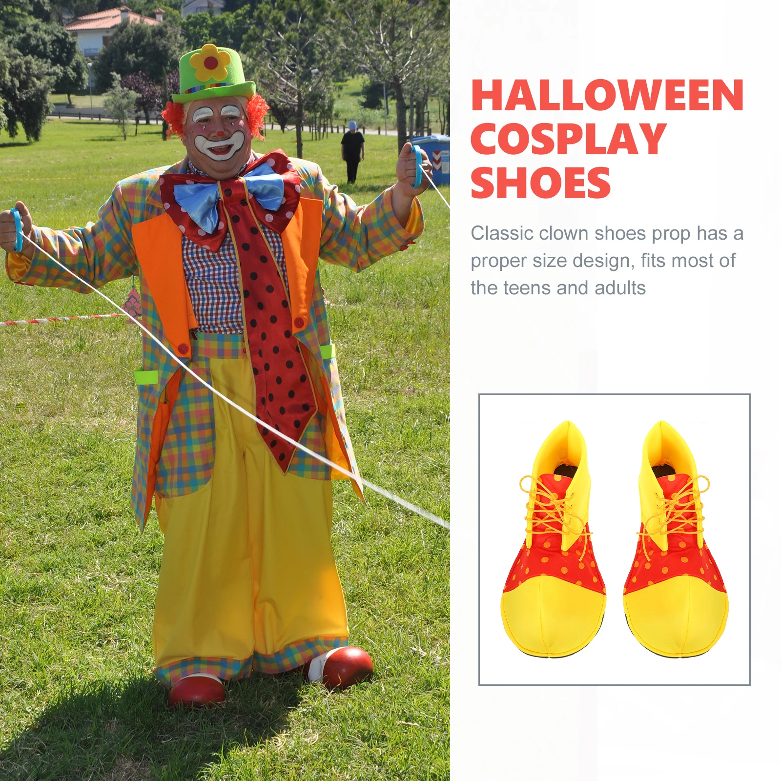 Forniture di Halloween Scarpe da clown Costume cosplay Calzature da clown grandi per la festa del circo Natale