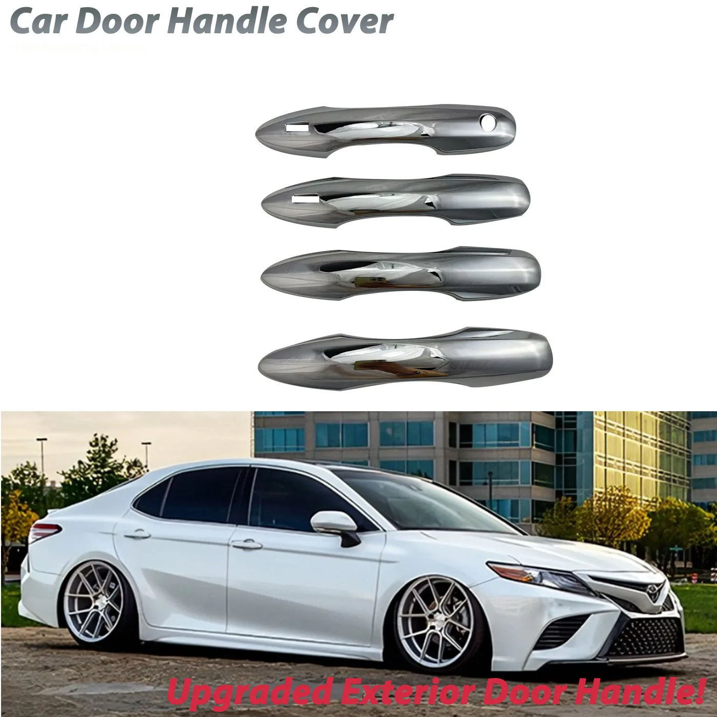 Custom-fit Exterior Door Handle Cover for 2018 Toyota Camry & Avalon, Upgraded Trim & Decorative Accessories