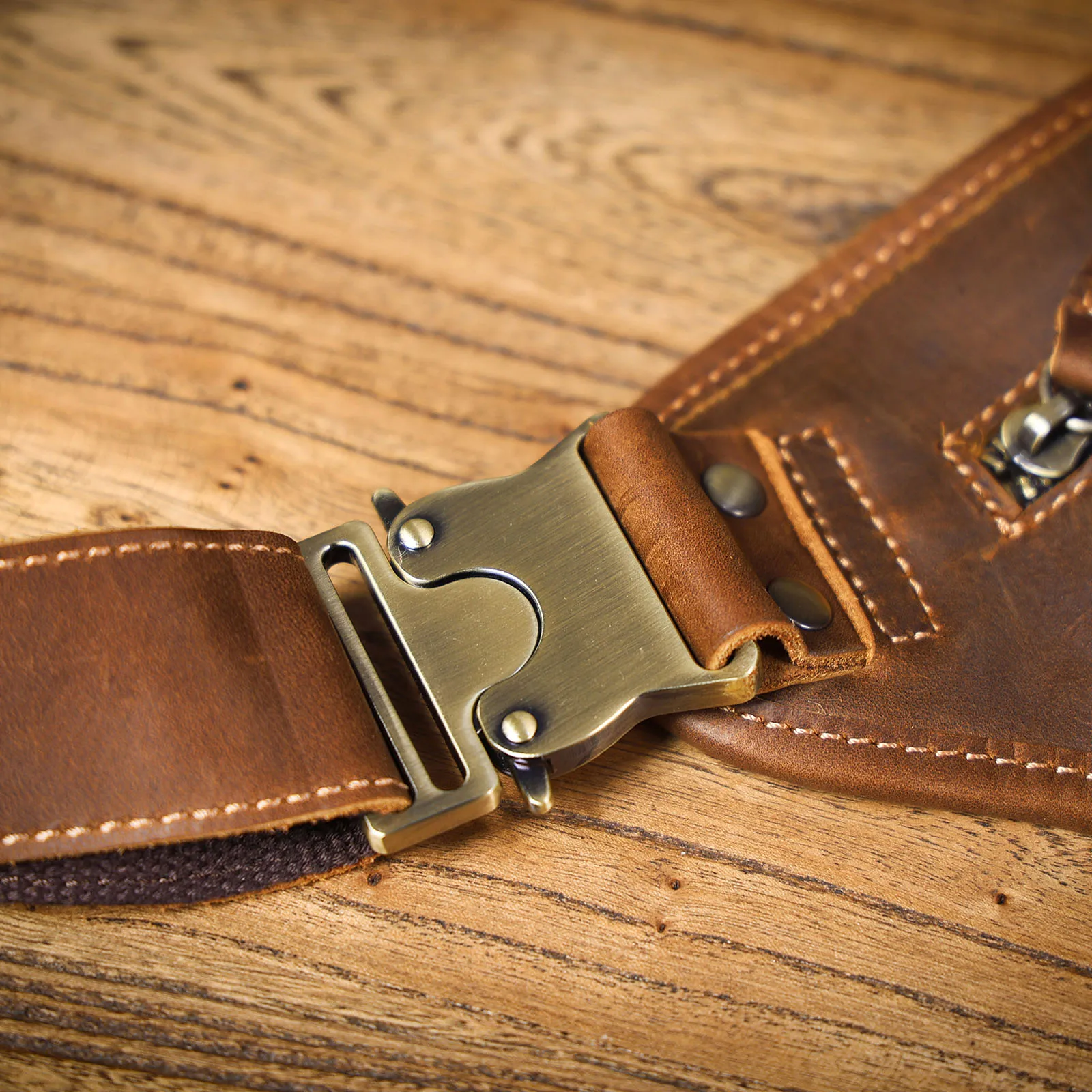 Vintage Herren Echtes Leder Taille Tasche Casual Schulter Taschen Top Schicht Rindsleder Outdoor Handy Holster Crazy Horse Leder – Detail 12