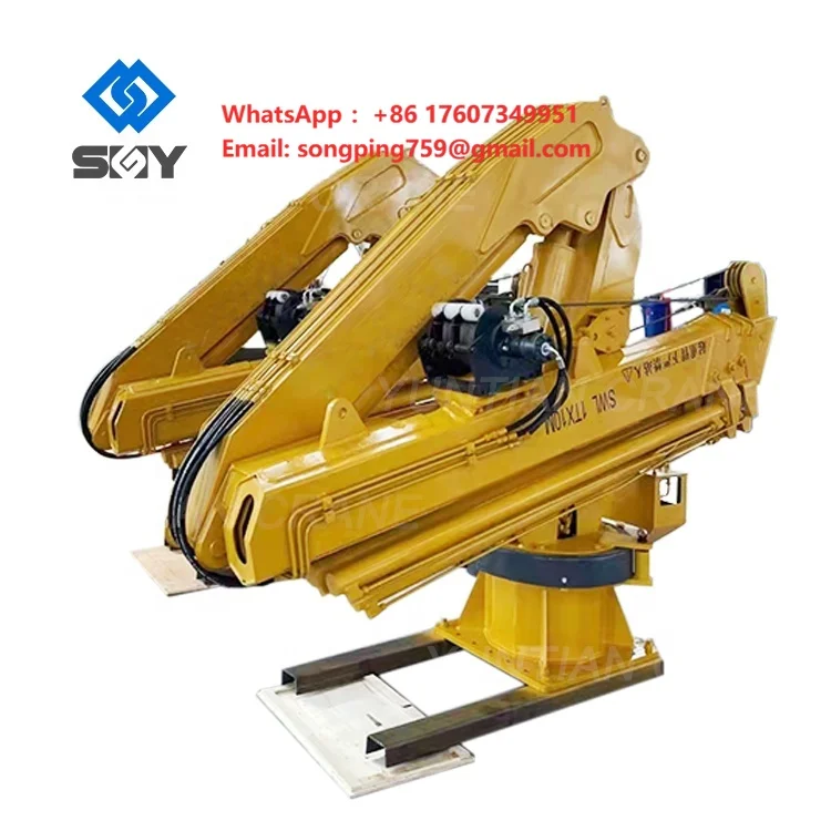 Yuntian Hydraulic Marine Knuckle Boom Crane 5-30Ton 30m Lifting Height 360 Slewing Deck Mounted Cargo Lifting Ship Vessel