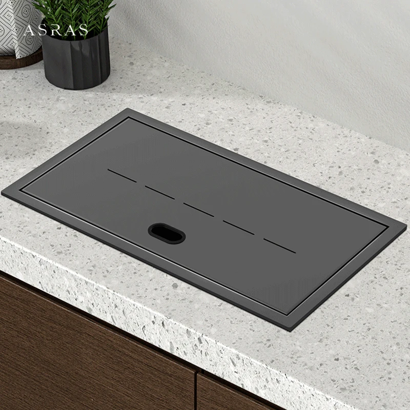 

New Nanometer Hidden Cup Rinser kitchen Island Sinks SUS 304 Stainless Steel Handmade Flip Cover Hidden Mini Sinks