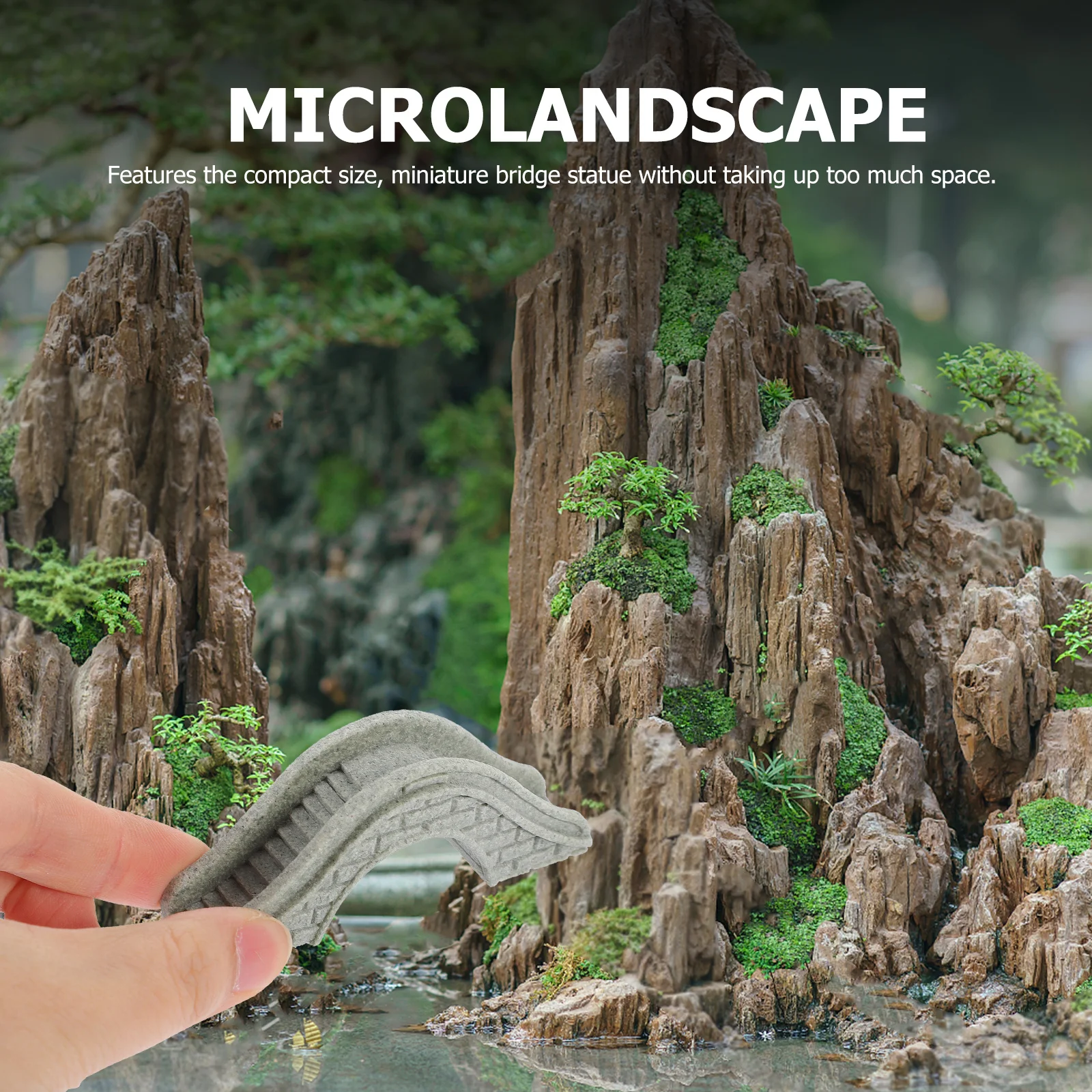 

2pcs Miniature Stone Bridge Simulation Garden Yard Balcony Decor Aquarium Landscape Ornament Micro Scene Layout For Fish Tank