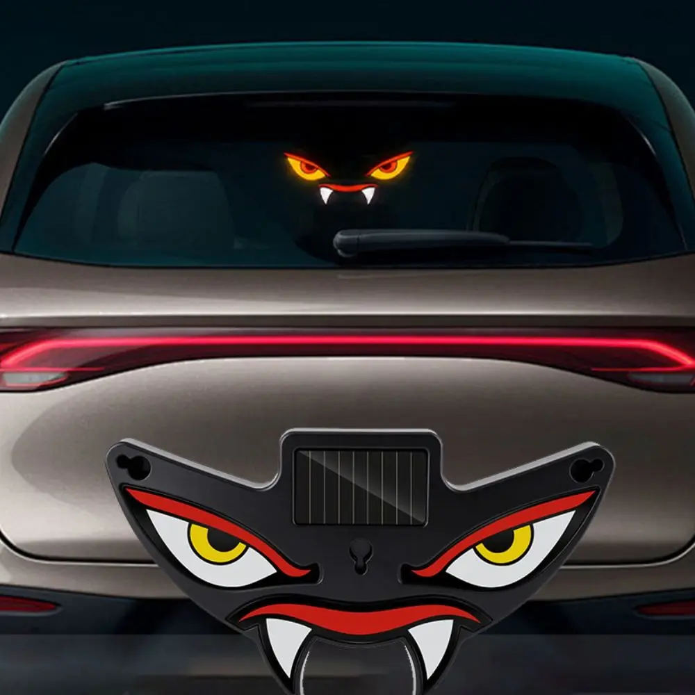 Wireless Solar Powered Car Neon Light Vibration Lights on Dynamic Display Cool EYE Ambient Lights Suction Cup Smart LED Lights