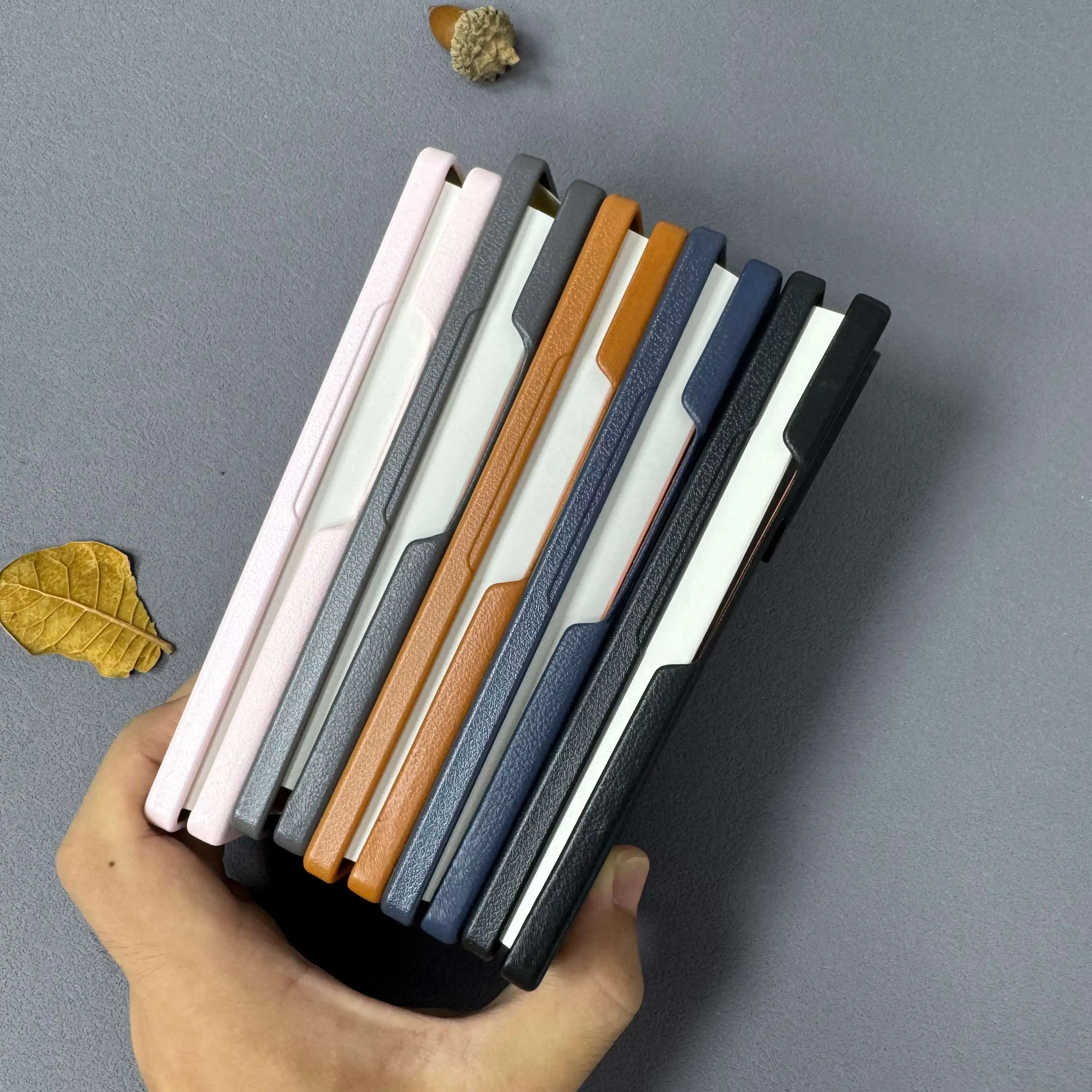 サムスンギャラクシーZフォールド6用の革製電話ケース,オリジナルの高品質耐衝撃ケース