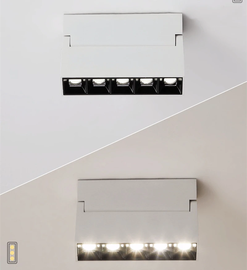 Dimmable Foldable Spotlight Adjustable LED Rail Track Lamp Bar Light 10W 20W Ac220V Modern Ceiling Fixture Luminaire Bedroom