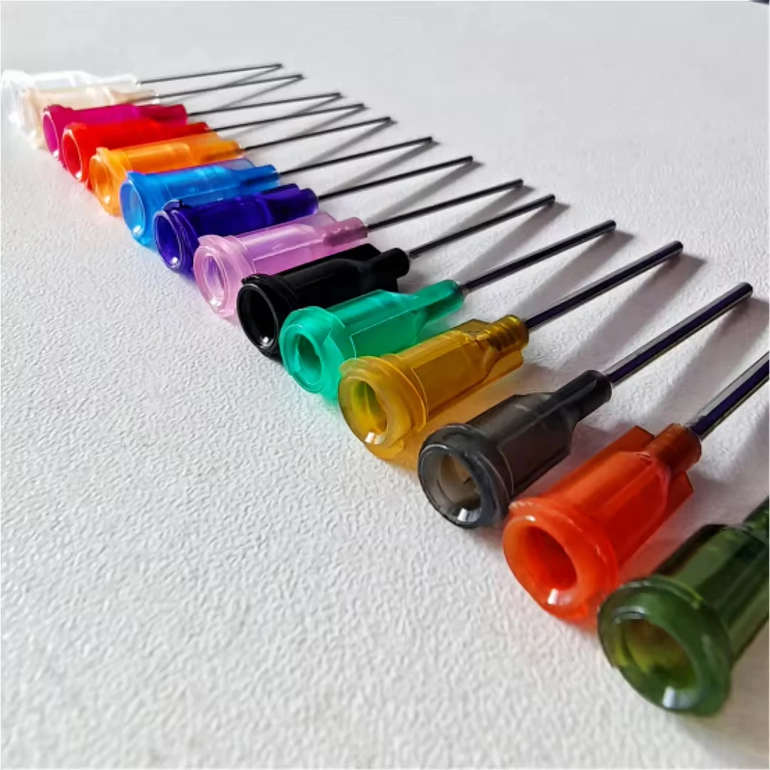 14G-27G 1 Inch Luer Lock Glue Dispensing Needle 25mm Industrial Plastic Blunt Tip in Various Sizes