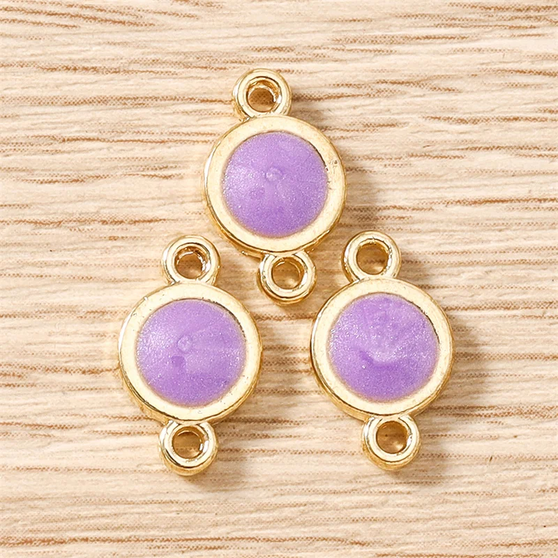 Tusember 20 Stück 8mm Emaille bunte Geburtsstein-Anhänger, flache runde Charms-Anhänger für DIY-Schmuckherstellung, Halskette, Armband, Basteln – Detail 6