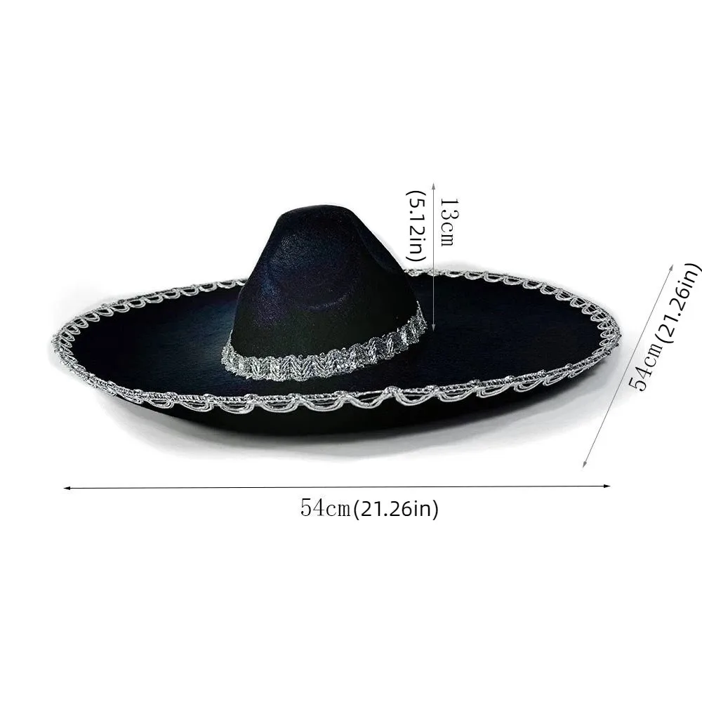 Vintage schwarze Kinder mexikanische Mütze Zauberer Hut Bühnenauftritt Urlaub Kostüm Hut Top Hüte Kinder Cosplay Hut Männer Frauen Unisex