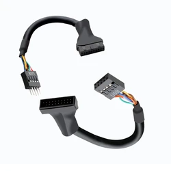 USB3.0 to 2.0 Motherboard Header Adapter Cord 9Pin USB 2.0 Male/Female to 20Pin USB3.0 Female/Male 10CM/3.94in