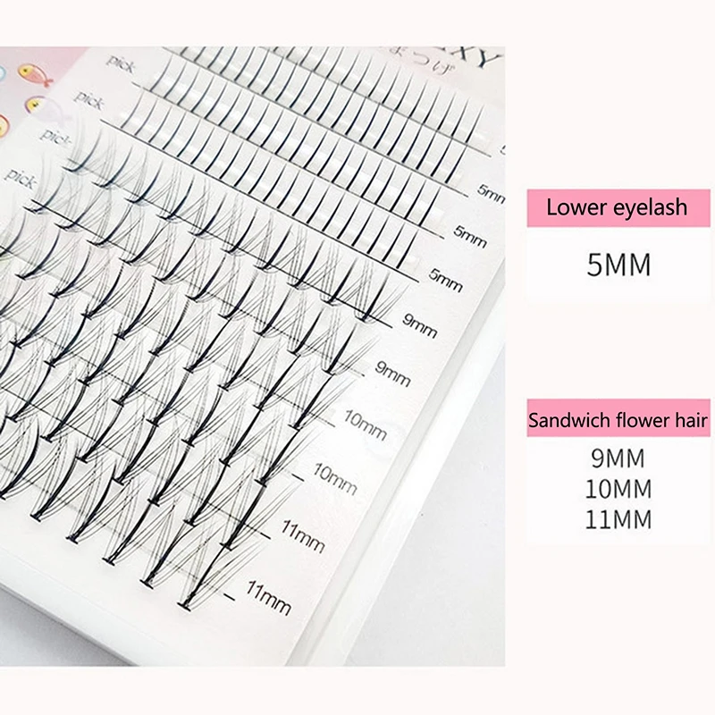 Estensione ciglia inferiori naturali Ciglia inferiori lunghe da 5-11 mm Forniture per ciglia individuali sottili per donne e ragazze Forniture cosmetiche