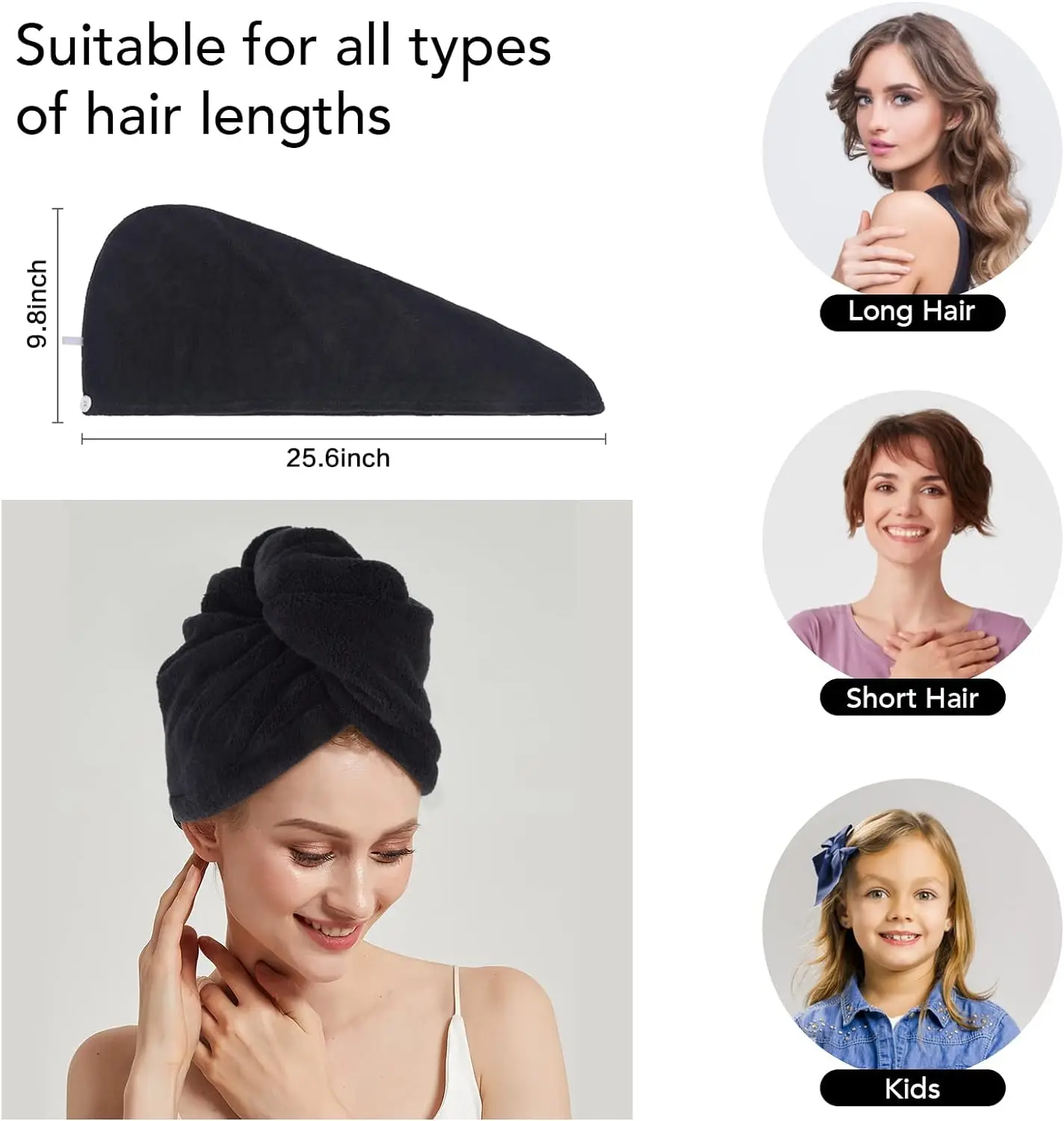 Dry Hair Cap for Women, Thickened and Super Absorbent Headscarf for Wiping Hair, Quick Drying Cap, Dry Hair Towel