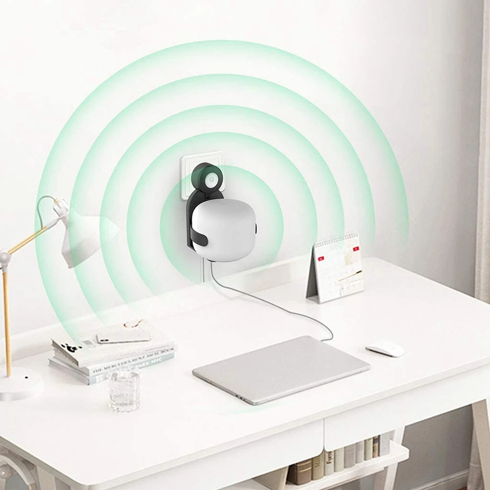 ตัวยึดผนังเอาท์พุทตัวยึดที่ยึดแบบกะทัดรัดขาตั้งเครื่องเสียงสำหรับ Google Nest เราเตอร์ WiFi AC2200สีขาว