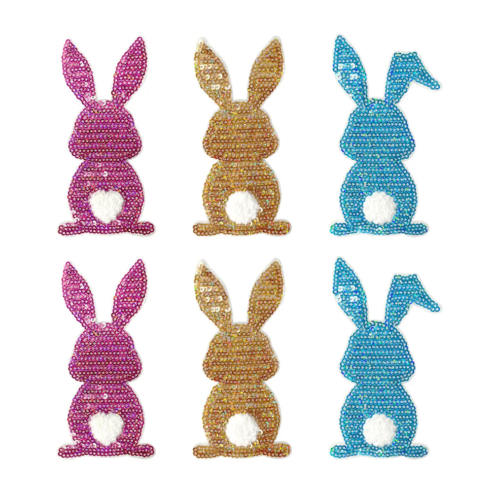

Easter Bunny Embroidered Adhesive Iron-On Patches Embroidery Patch Stickers for Clothing Backpack Hat Shirt Shoe