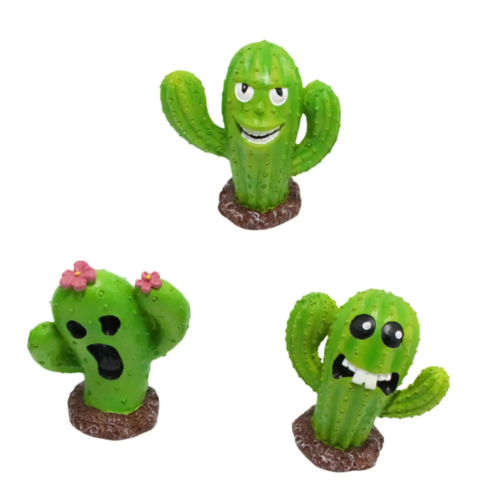 3x Mini Plants Figurines Miniature Statues Resin Funny Sculptures Halloween Decorations for Tabletop Courtyard Office Desktop