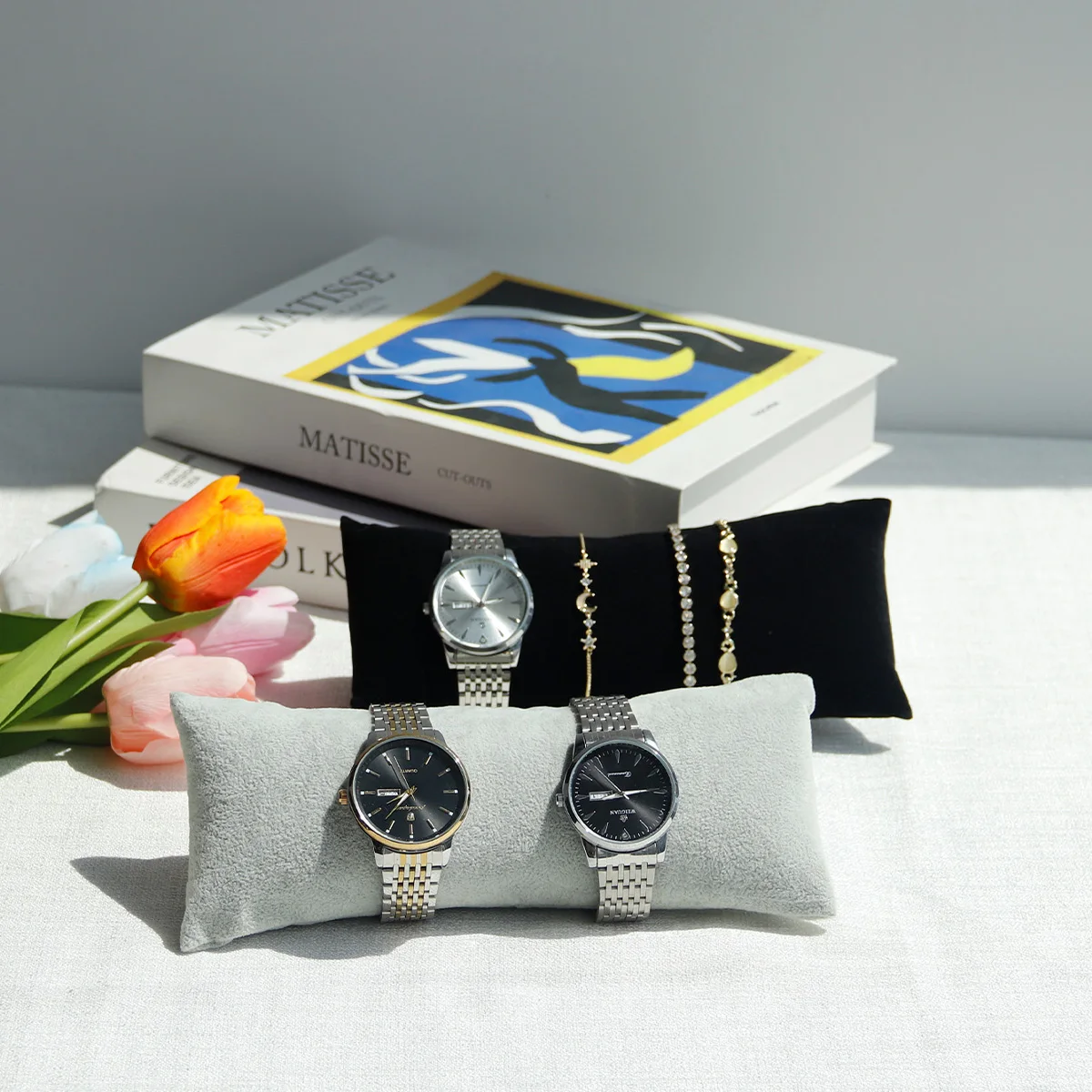 

Бархатный браслет с жемчугом, подушки для дисплея часов, чехол, браслет, ножной браслет, держатель для наручных часов, органайзер для ювелирных изделий