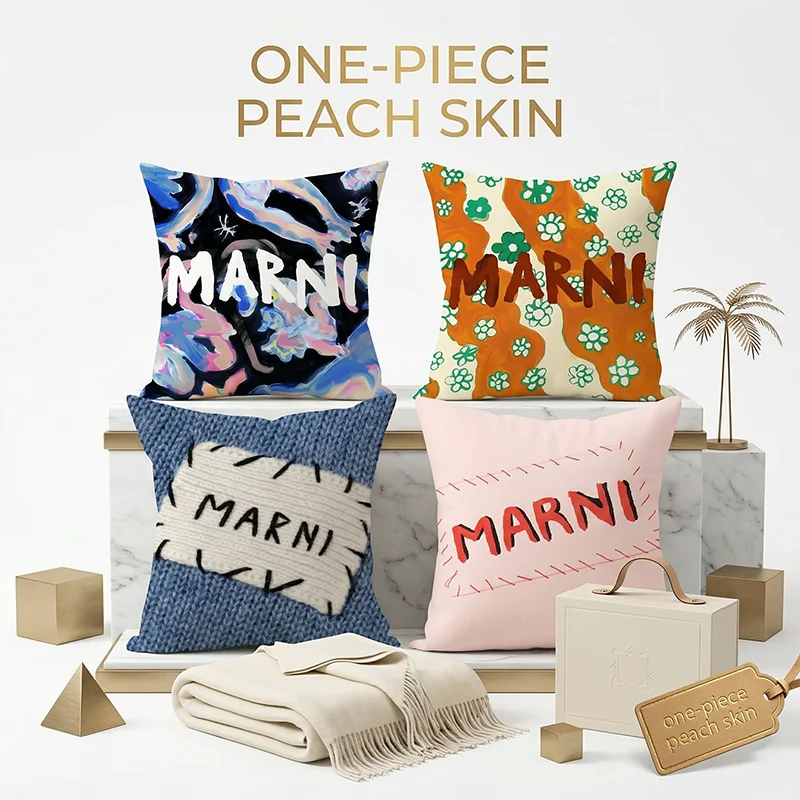 

Y2K Retro Floral Abstract Cushion Cover Colorful Funky Throw Pillowcase Peach Skin Modern Home Decor Sofa Living Room 40x40