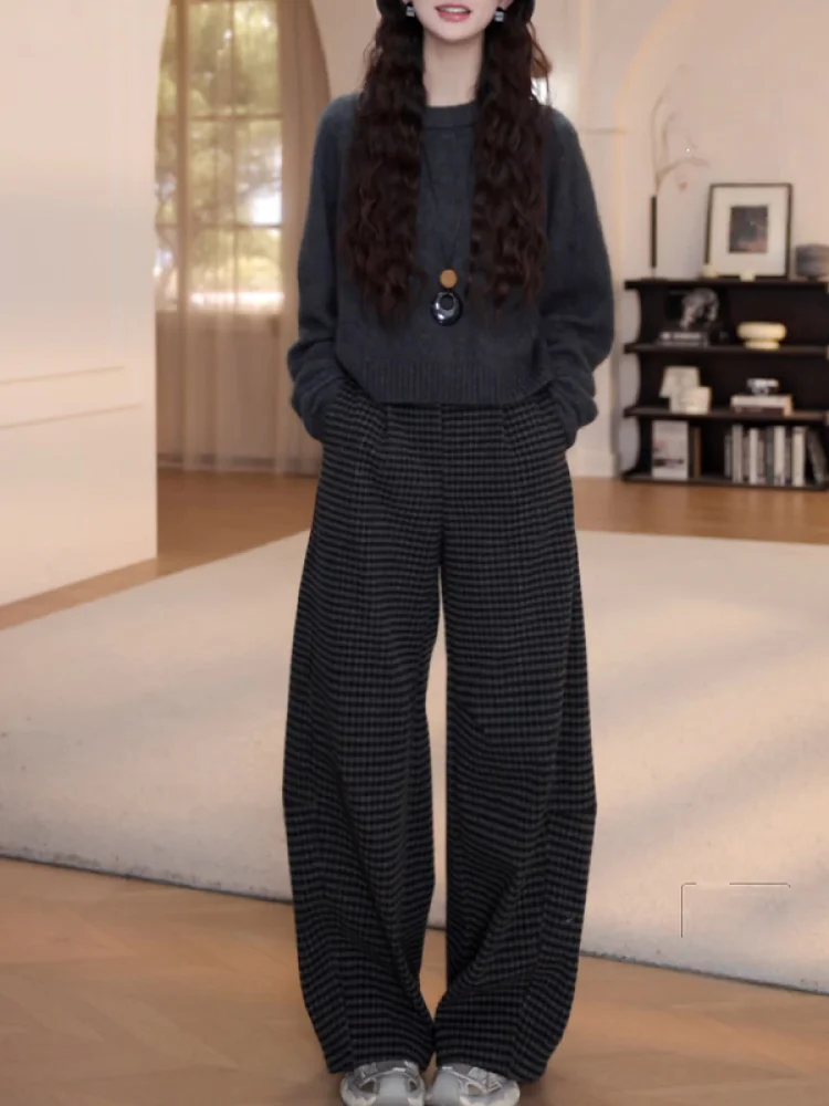 

Женский хлопковый комплект Laid-ba: модный костюм с длинными рукавами и повседневными брюками, удобный, дышащий, осенний.