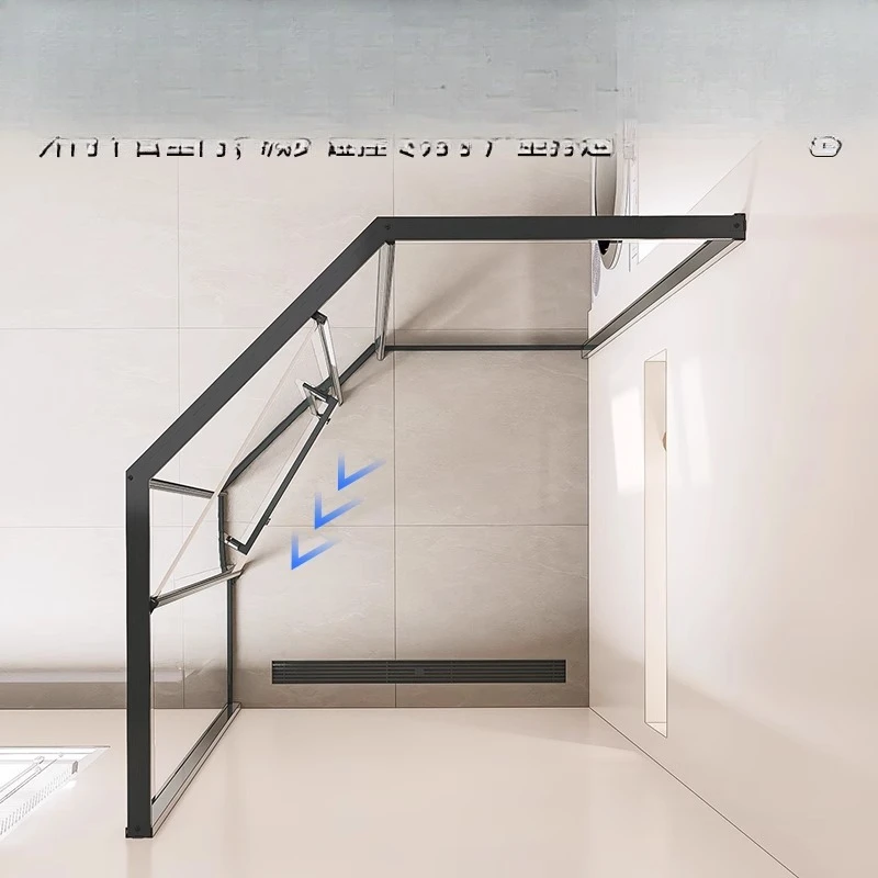 

Shower room, small apartment minimalist partition push-pull glass dry and wet separation
