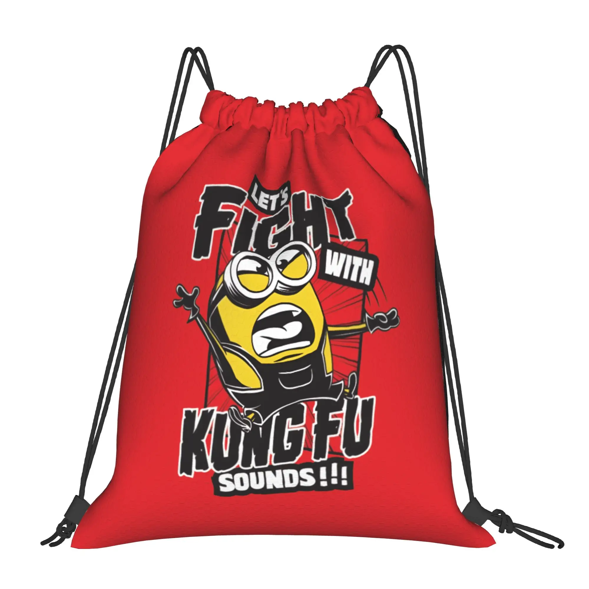 

Custom M-Miniones Drawstring Backpack Women Men Sport Gym Sackpack Portable Cartoon Shopping Bag Sack