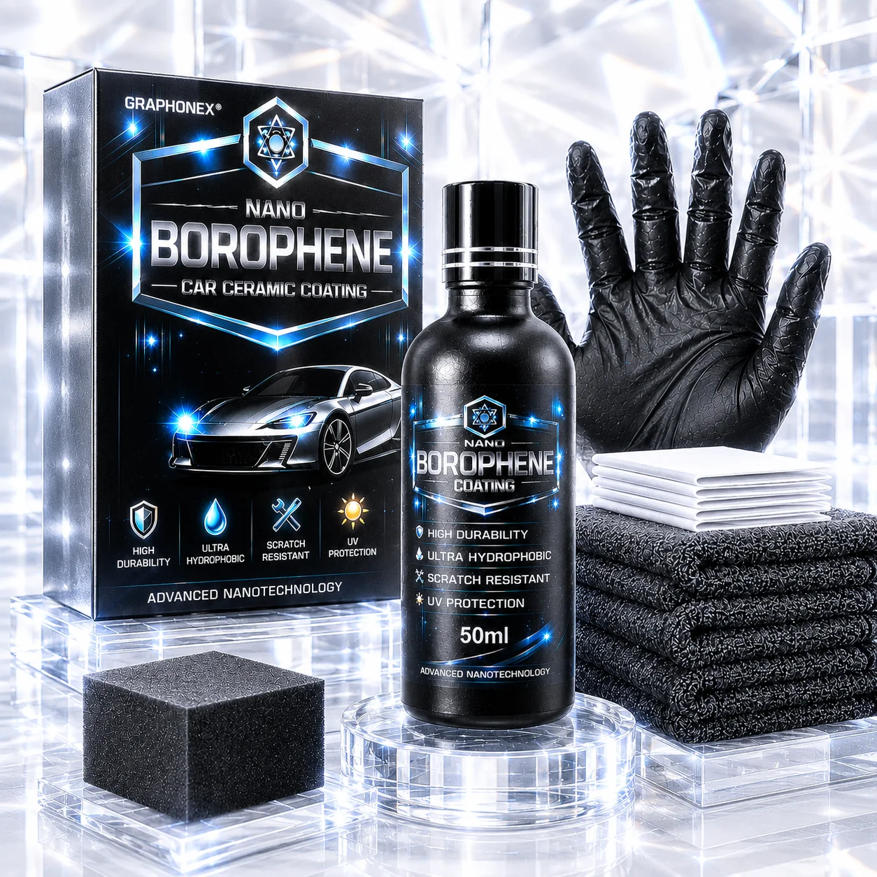 

Pro Boron-Enhanced Nano Borophene Car Ceramic Coating - 50ml | Extreme Durability, Ultra Hydrophobic, Scratch Resistant