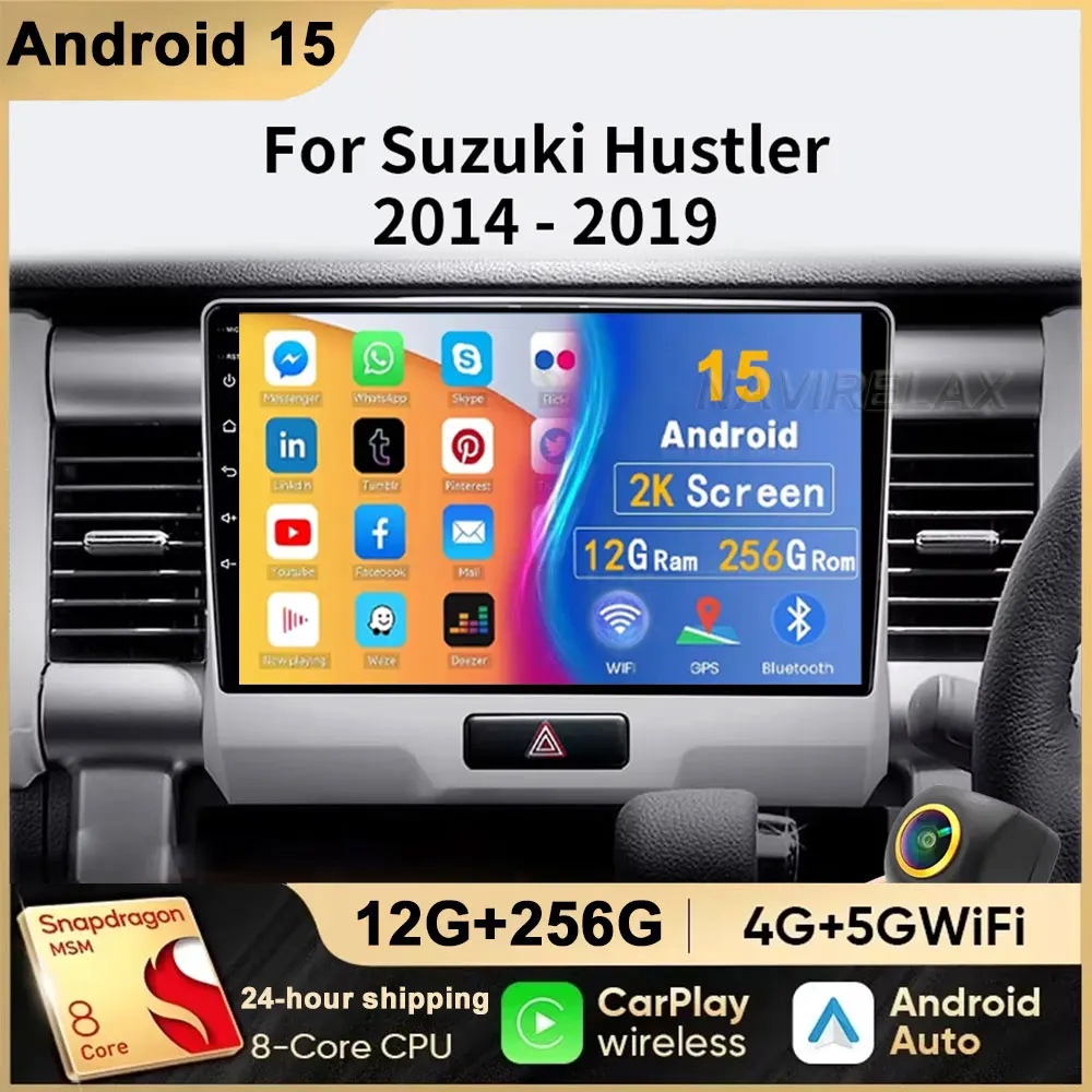 

Android 15 For Suzuki Hustler 2014 - 2019 2K QLED CarPlay Auto Car Radio Multimedia Video Player GPS stereo Head Unit 4G WIFI