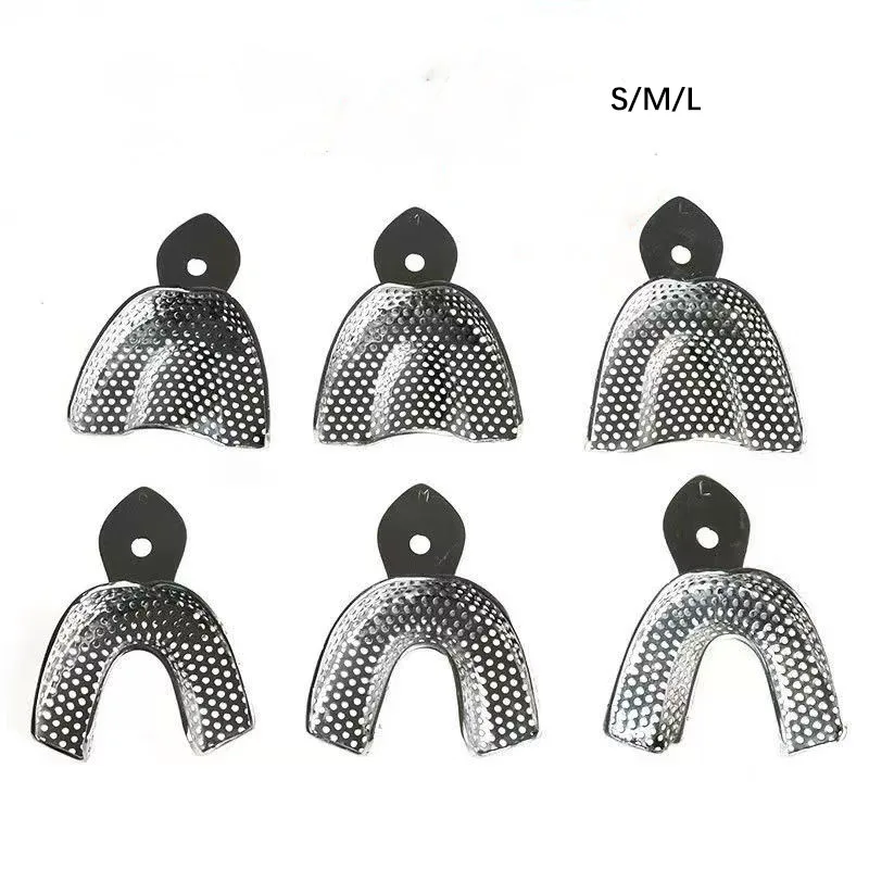 

6 Pcs/set Stainless Steel Impression TraysAutoclavable Dental TraysLaboratory Surgical Tools