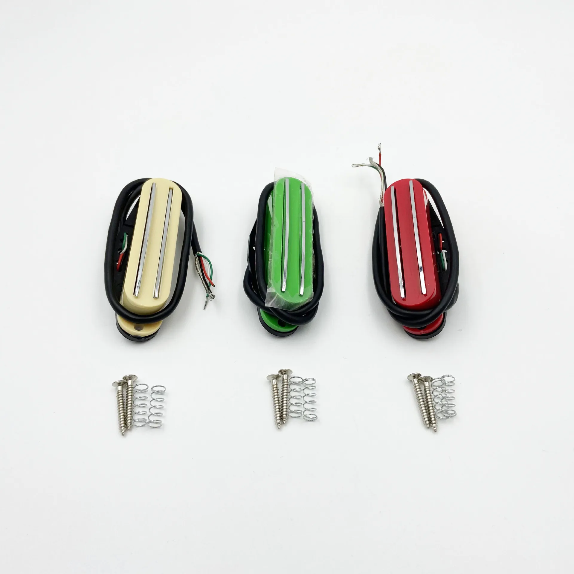 for Electric Guitar Mini Humbucker Pickup Set Low Noise Dual Rail Blade Style with Cover Guitar Parts & Accessories