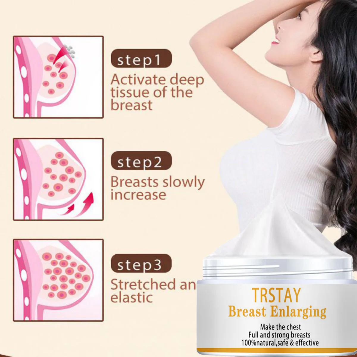 Sexy Breast Enhancement Cream Firming Improve Sagging Big Bust Enlarging Massage Fast Growth Bigger Chest Body Care for Women