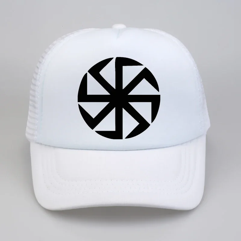 Kolovrat Baseball Cap Slavic Amulet Pagan Solar Symbol Slavic Wheel Nordic Amulet Viking Men Baseball Mesh Net Trucker Caps Hats