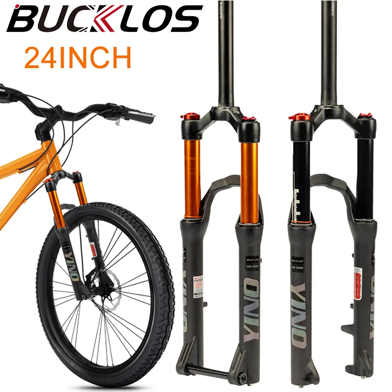 

BUCKLOS Folding Bike Fork 9*100MM 24inch Mountain Bike Fork Air Suspension AM XC MTB Forks 120MM Travel BMX Bicycle Forks