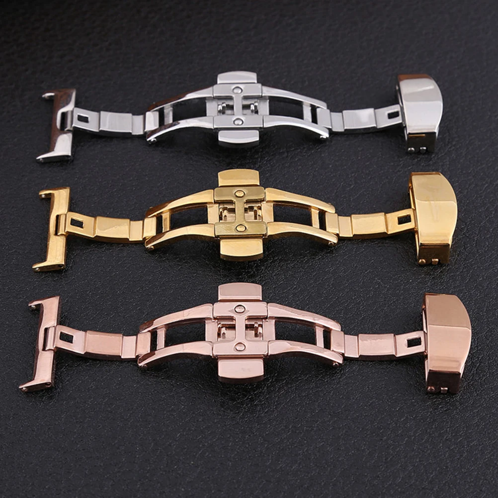 

22 Mm Automatic Butterfly Buckle Watch Clasp for Band Steel Push Button Accessories