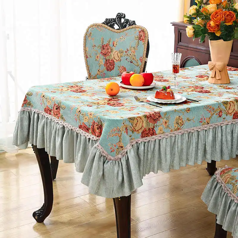 Luxury Table Cloth Jacquard Embroidery Tablecloth Rectangular Table Cover Home Decor Dining Room Table Decoration Accessories