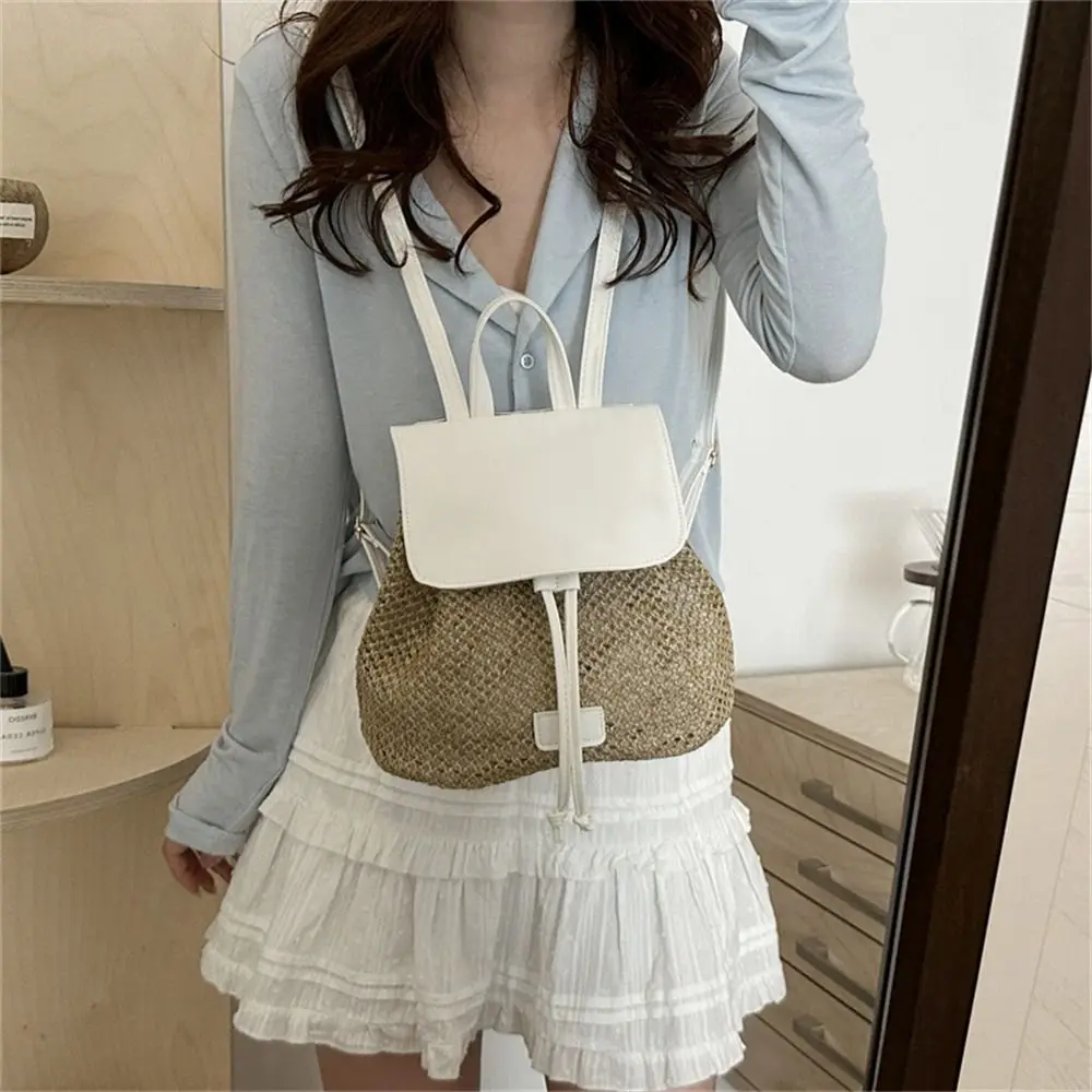 

Casual Braided Shoulder Bags Large Capacity Multi-function Rucksack Handbag for Female