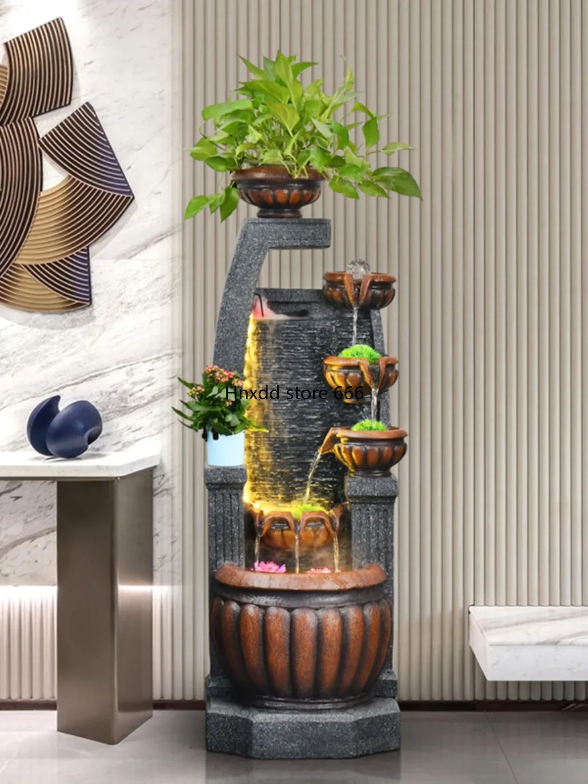 Living room humidifier, flowing water making money ornament, office feng shui ball