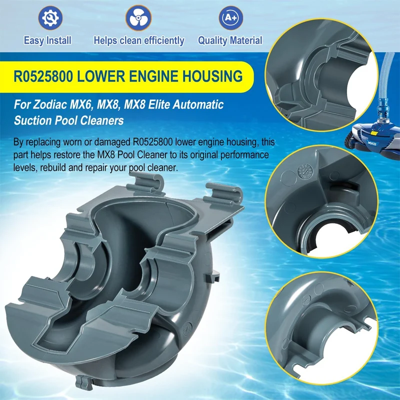 

R0525800 Lower Engine Housing Assembly for Zodiac Baracuda MX6 MX8 MX8EL Elite Automatic Suction Side Pool Cleaner Vacuum