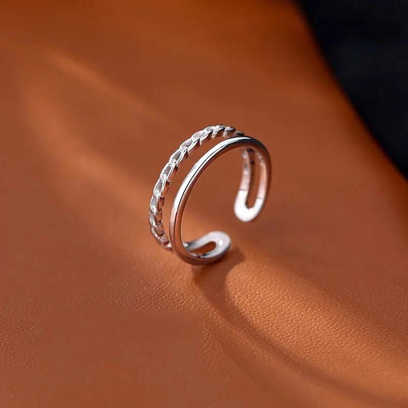 

New 925 Sterling Silver Simple Shape Ring Charm Personalized Women's Ring Birthday Party Gift for Friends Exquisite Jewelry