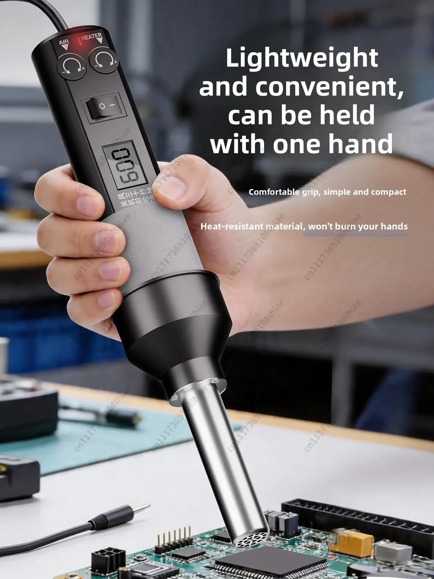 8018 Hot Air Rework Station – Portable SMD Solder Heat Gun with Temp Control, for IC Chip Desoldering & Home Electronics Repair