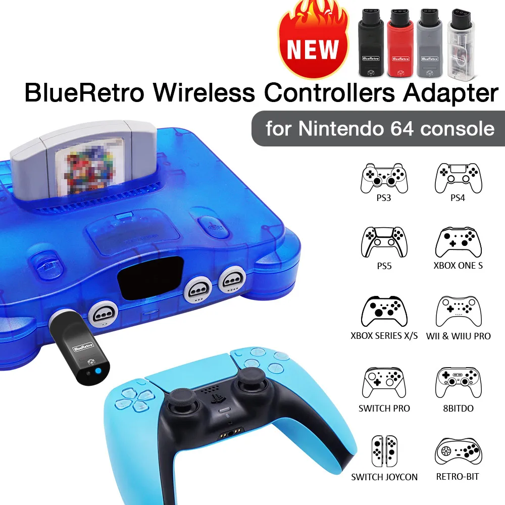 RetroScaler Blueretro Wireless Controllers Adapter For N64 Game Console To PS3/PS4/PS5/Xbox Series X/S Gamepad For Nintendo 64