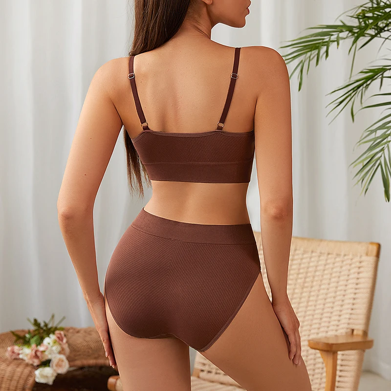 Nová bezešvá podprsenka a kalhotky, spodní prádlo Conjuntos Interior Para Mujeres, bezešvé podprsenky a kalhotek pro ženy - náhled 6