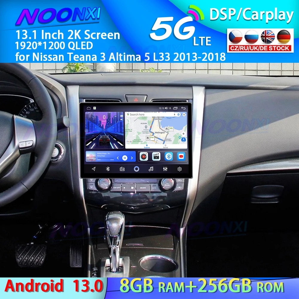 Android 13 Car Radio For Nissan Teana 3 Altima 5 L33 2013-2018 GPS Multimedia Video Player DSP Carplay Auto Stereo 2K Head Unit