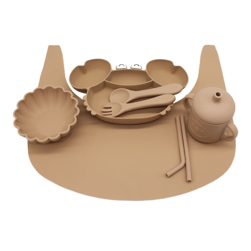 Compartiment Traybaby Zuignap Met Placemat Autonoom Eten Training Bowlchildren 'S Complementaire Servieset