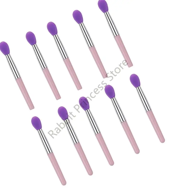 مجموعة فرش الشفاه السيليكون الآمنة BX0F مكونة من 10 أدوات تطبيق خالية من التلطخ 10 قطع