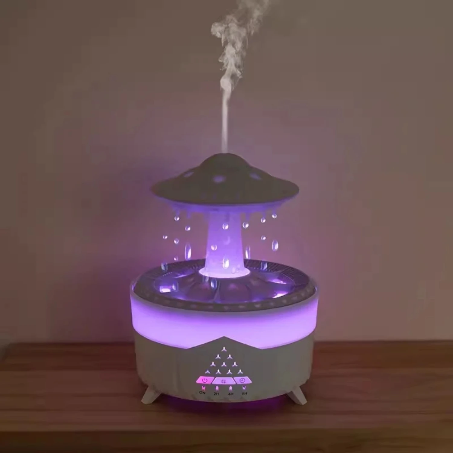 Raindrop UFO Shape Air Humidifier 2/4/ Timing Colorful Night Light Aromatherapy Essential Oil Diffuser  Bedroom Best Gifts