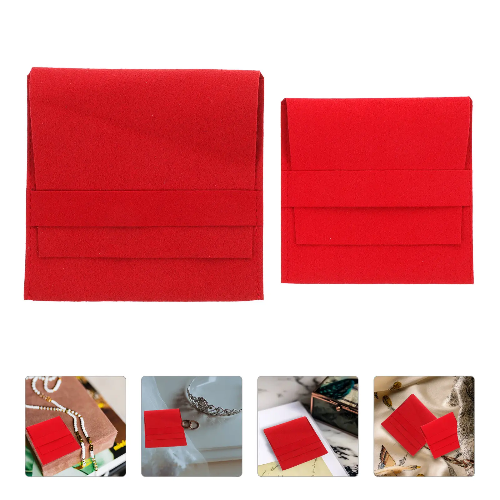 

2Pcs Small Jewelry Travel Pouch Organized Storage for Rings Necklaces Earrings Handbag Compact Protective Pouch Lightweight